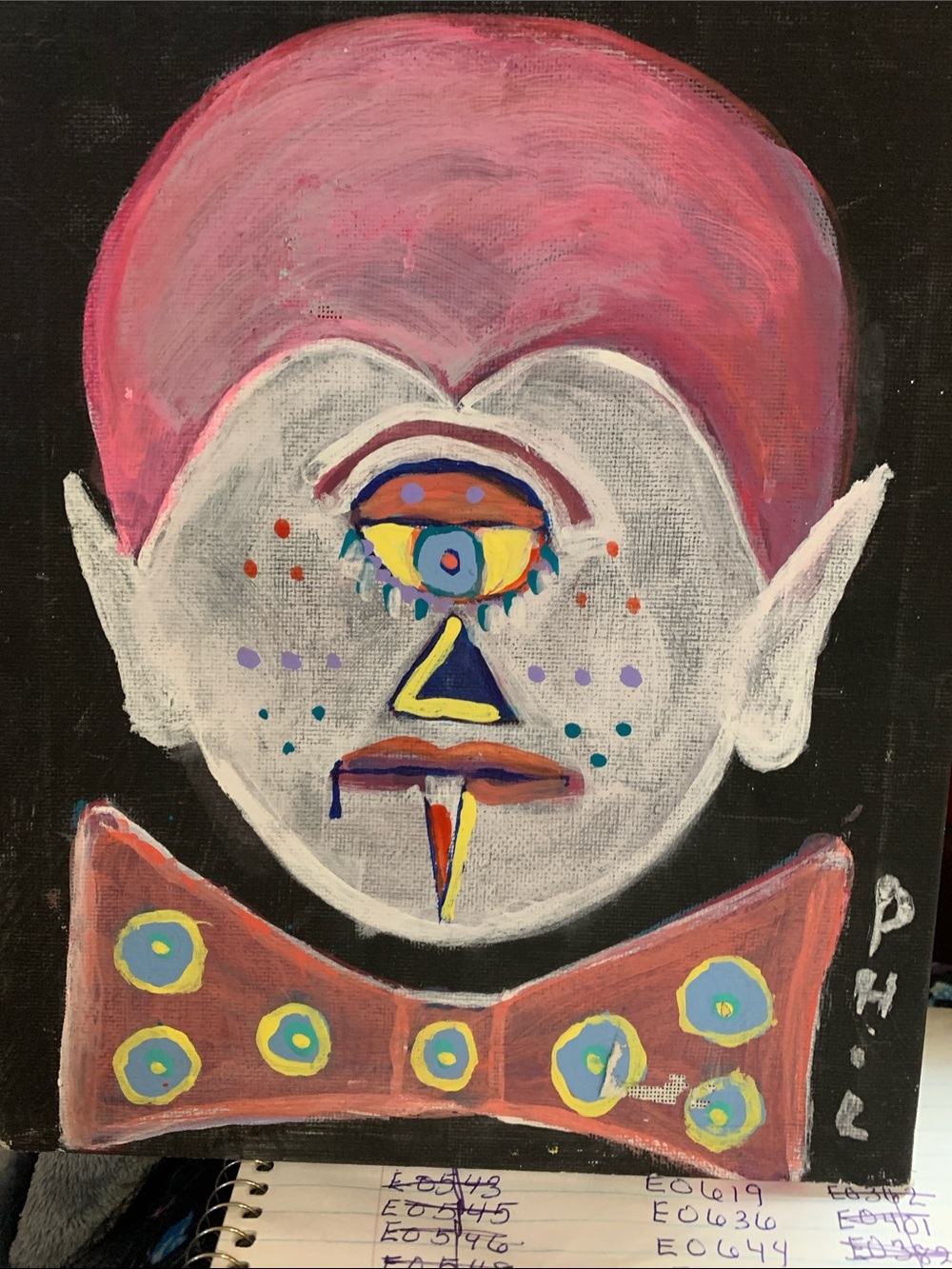 Abstract Pink-Headed Surreal Face Canvas Art by